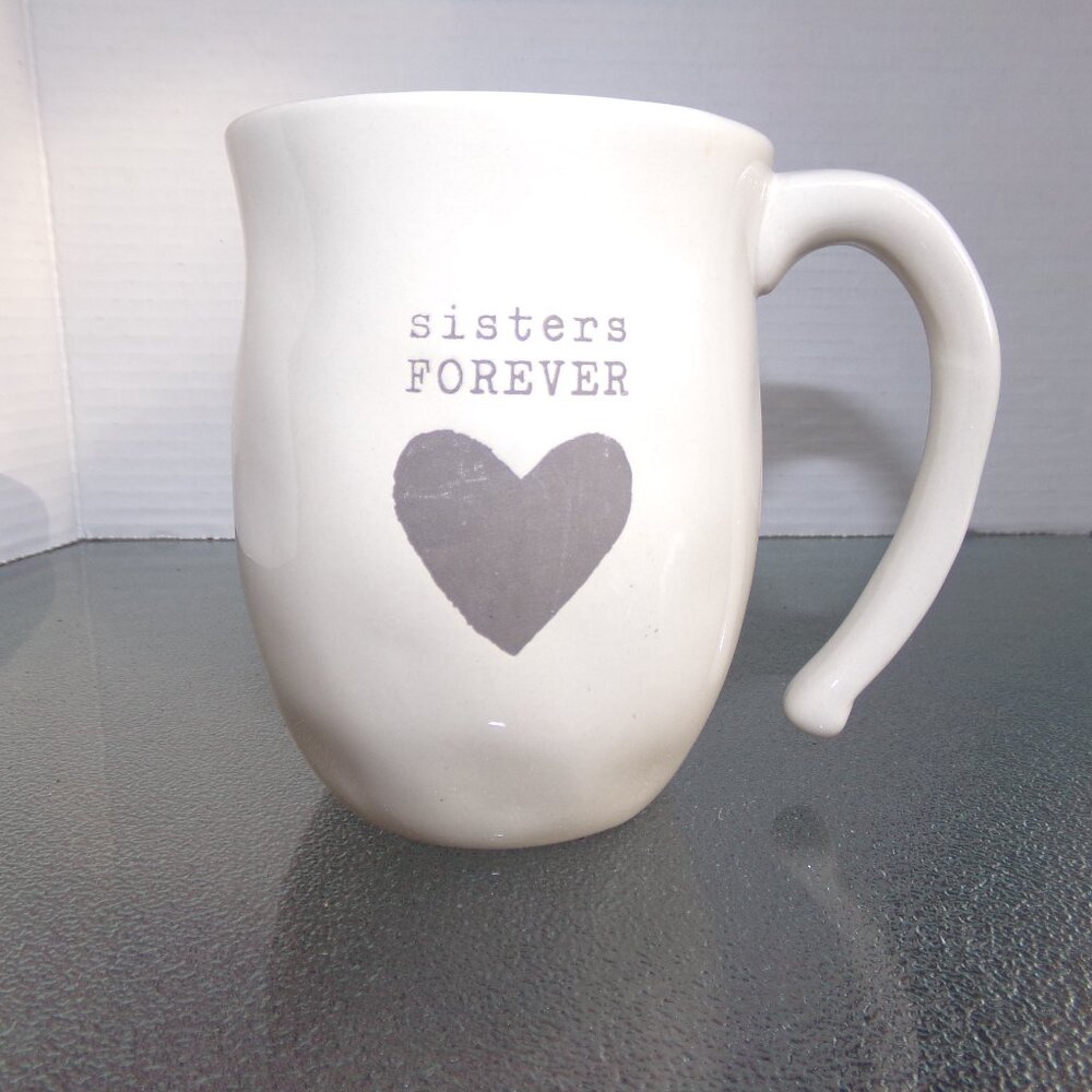 Demdaco Coffee Tea Cup Mug Sisters Forever Heart Ceramic - Picture 13 of 16